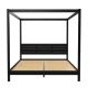 Walker Edison - Minimalist Solid Wood Canopy King Bedframe - Black