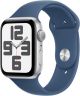 Apple Watch SE (GPS) 44mm Aluminum Case with Denim Sport Band - M/L - Silver