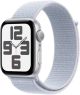 Apple Watch SE (GPS) 44mm Aluminum Case with Blue Cloud Sport Loop - Silver