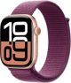 Apple Watch Series 10 (GPS) 46mm Aluminum Case with Plum Sport Loop - Rose Gold
