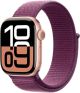 Apple Watch Series 10 (GPS+Cellular) 42mm Aluminum Case with Plum Sport Loop - Rose Gold