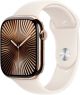 Apple Watch Series 10 (GPS+Cellular) 46mm Titanium Case with Starlight Sport Band - S/M - Gold