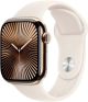 Apple Watch Series 10 (GPS+Cellular) 42mm Titanium Case with Starlight Sport Band - M/L - Gold