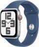 Apple Watch SE (GPS+Cellular) 44mm Aluminum Case with Denim Sport Band - M/L - Silver