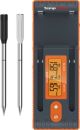 ThermoPro Twin TempSpike 500FT Truly Wireless Meat Thermometer with 2 Probes and Signal Booster - Orange/Gray