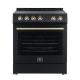 Forno Appliances - Leonardo Espresso 5.0 cu. ft. Slide-In Oven Electric Convection Range in Black with Antique Brass Accents - Black