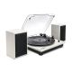 Victrola Montauk Bluetooth Record Player with 3 speed Turntable and Bookshelf Speakers - White