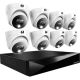 Night Owl - 12-Channel, 8-Camera Dome Indoor/Outdoor Wired 2K 2TB DVR Security System with 2-Way Audio - Black/White