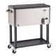 TRINITY | 100 Quart Stainless Steel Cooler | w/ Shelf - Stainless Steel, Black
