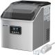 Costway - Stainless Steel Ice Maker Machine Countertop 48Lbs/24H Self-Clean with LCD Display - Silver