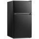 Costway - 3.2 Cu.Ft Mini Refrigerator with Freezer Compact Fridge with 2 Reversible Door - Black