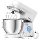 Costway - Tilt-Head Stand Mixer 7.5 Qt 6 Speed 660W with Dough Hook, Whisk & Beater - White