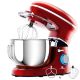 Costway - 6.3Qt Tilt-Head Food Stand Mixer 6 Speed 660W w/Dough Hook, Whisk & Beater - Red