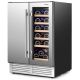 Costway - 2-in-1 Beverage and Cooler Free-standing & Built-in Dual Zones Fridge - Sliver / Black