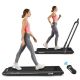 Costway - 2.25HP Up To 7.5MPH 2 in 1 Folding Under Desk Treadmill W/ Speaker Remote Control Single Display Screen - Black