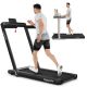 Costway - Up To 7.5MPH 2.25HP 2 in 1 Dual Display Screen Treadmill Jogging Machine W/APP Control - Black