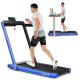 Costway - Up To 7.5MPH 2.25HP 2 in 1 Dual Display Screen Treadmill Jogging Machine W/APP Control - Blue