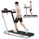 Costway - Up To 7.5MPH 2.25HP 2 in 1 Dual Display Screen Treadmill Jogging Machine W/APP Control - White