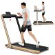 Costway - Up To 7.5MPH 2.25HP 2 in 1 Dual Display Screen Treadmill Jogging Machine W/APP Control - Gold