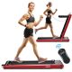 Costway - 2-in-1 Folding Treadmill 2.25HP Jogging Machine w/ Dual LED Display - Red