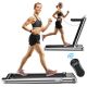 Costway - 2-in-1 Folding Treadmill 2.25HP Jogging Machine w/ Dual LED Display - Silver