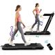 Costway - Up To 7.5MPH 2.25HP 2 in 1 Single Display Screen Treadmill Remote Control W/ APP Control Speaker - Black