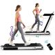 Costway - Up To 7.5MPH 2.25HP 2 in 1 Single Display Screen Treadmill W/ APP Speaker Remote Control - White