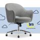 Serta - Mia Retro-Modern Soft Velvet Upholstery Ergonomic Home Office Chair - Gray
