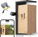 The Birdfy AI Smart Nest Bamboo w/Dual HD Cameras, Solar Power, and AI Enabled Bird Recognition - Natural Bamboo & Black