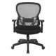 OSP Home Furnishings - Professional R2 SpaceGrid Back Manager's Chair with Adjustable Lumbar Support and Adjustable Flip Arms - Black