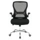 OSP Home Furnishings - Mesh Back Manager's Chair with Bulit in Lumbar Support and Chrome Base - Black