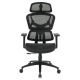 OSP Home Furnishings - Mesh Back with Headrest and Adjustable Arms on Black Nylon Base - Black