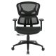 OSP Home Furnishings - Mesh Back with Adjustable Arms on Black Nylon Base - Black
