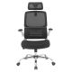 OSP Home Furnishings - Mesh Back Manager's Chair with Flip Arms and 2-Way Adjustable Headrest - Black/White