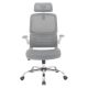 OSP Home Furnishings - Mesh Back Manager's Chair with Flip Arms and 2-Way Adjustable Headrest - Grey/White