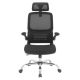 OSP Home Furnishings - Mesh Back Manager's Chair with Flip Arms and 2-Way Adjustable Headrest - Black