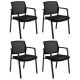 Costway - Conference Chairs Stackable Office Guest Mesh Chairs for Waiting Room (Set of 4) - Black
