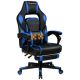 Costway - Goplus Massage Gaming Chair Reclining Racing Computer Office Chair with Footrest - Blue