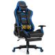 Costway - Goplus Office Massage Gaming Chair Reclining Swivel Racing with Footrest - Navy Blue
