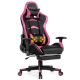 Costway - Goplus Office Massage Gaming Chair Reclining Swivel Racing with Footrest - Pink