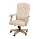 Alamont Home - Derrick Traditional Fabric Swivel Office Chair - Ivory Microfiber/Driftwood