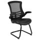 Alamont Home - Kelista Contemporary Mesh Side Chair - Upholstered - Black LeatherSoft
