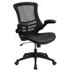 Alamont Home - Kelista Contemporary Leather/Faux Leather Swivel Office Chair - Black LeatherSoft/Mesh