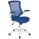 Alamont Home - Kelista Contemporary Mesh Swivel Office Chair - Blue Mesh/White Frame