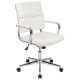 Alamont Home - Hansel Contemporary Leather/Faux Leather Panel Executive Swivel Mid-Back Office Chair - White