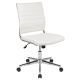 Alamont Home - Hansel Contemporary Leather/Faux Leather Ribbed Executive Swivel Mid-Back Office Chair - White ALA-CU31-443505