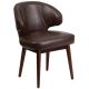 Alamont Home - Comfort Back Contemporary Leather/Faux Leather Side Chair - Upholstered - Brown LeatherSoft