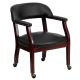 Alamont Home - Sarah Traditional Vinyl Side Chair - Upholstered - Black Vinyl
