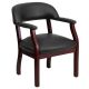 Alamont Home - Diamond Traditional Vinyl Side Chair - Upholstered - Black Vinyl