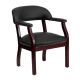 Alamont Home - Diamond Traditional Leather/Faux Leather Side Chair - Upholstered - Black LeatherSoft ALA-CZ21-5882